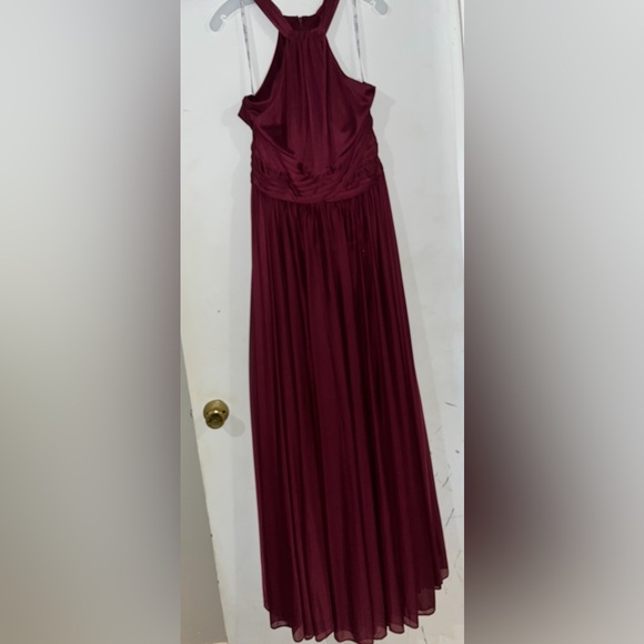 NWT David's Bridal Burgundy Maxi Dress - Picture 2 of 4